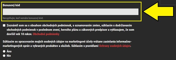 Bonusový kód SynotTip online casina