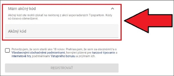 Akčný kód Tipsport