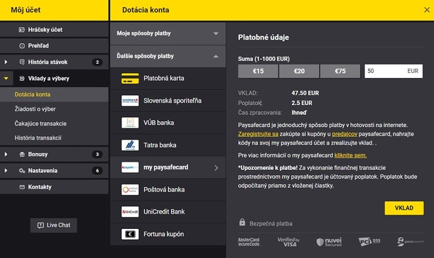 Fortuna paysafecard
