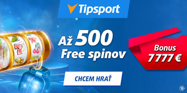 Vstupný bonus 500 free spinov v Tipsporte Vstupný bonus 500 free spinov v Tipsporte