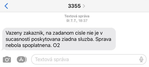 Neúspešná sms platba v SynotTip