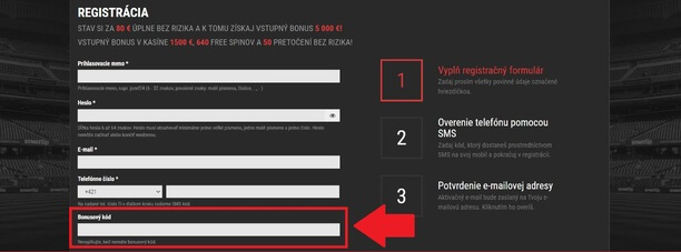 Bonusový kód v SynotTip SK