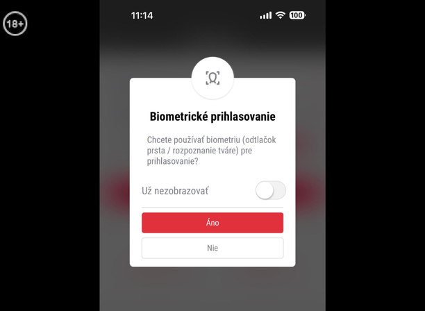 Doxxbet Biometrické prihlasovanie