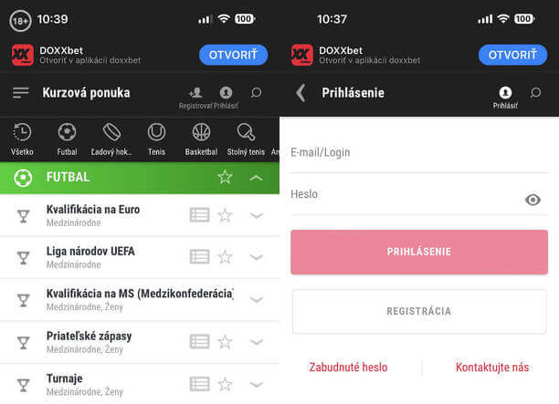 Doxxbet prihlásenie cez mobil