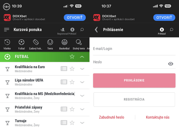 Doxxbet prihlásenie cez mobil