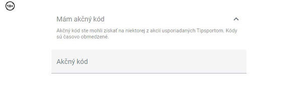 Akčný kód v Tipsport SK