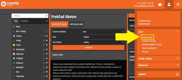 Kontrola tiketu z online stávkovej kancelárie SynotTip