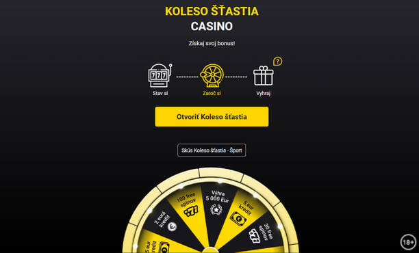 Fortuna online casino - Koleso šťastia CASINO