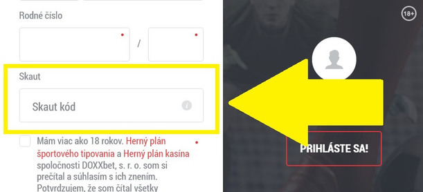 Doxxbet Skaut kód - Uplatnite ho pri registrácii účtu