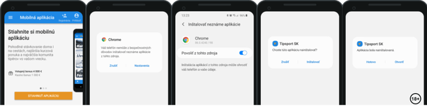 Ako stiahnuť aplikáciu TIpsport pre Android 8