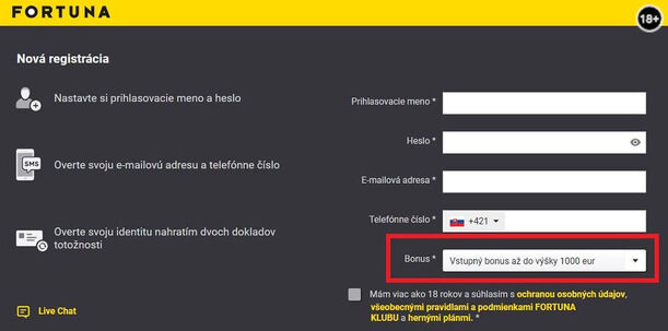 Fortuna bonus 1000
