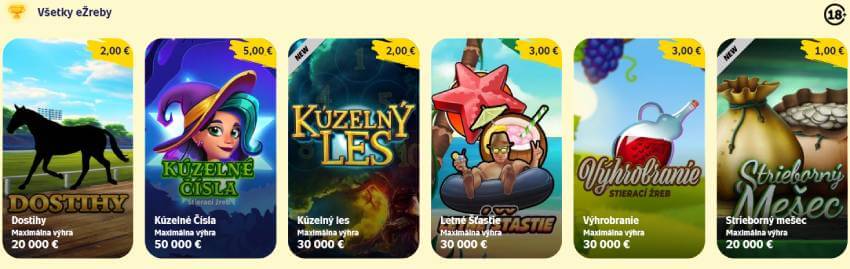 Sazka hry ponúkajú hráčom aj eŽreby.