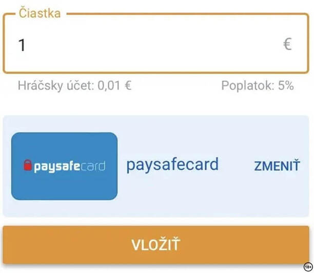 Vklad cez Paysafecard v Tipsporte