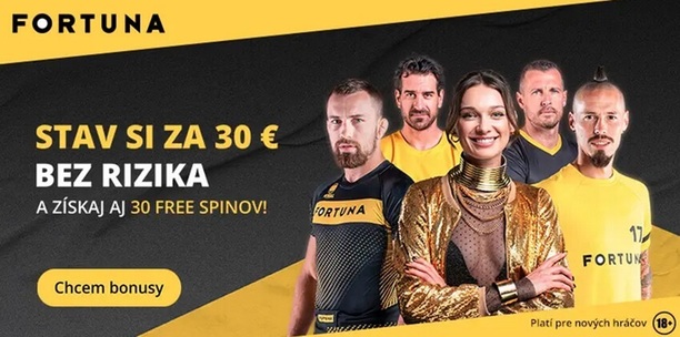 Fortuna stávka bez rizika 30 € + 30 free spins