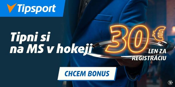 Tipsport bonus 30 € za registráciu zadarmo